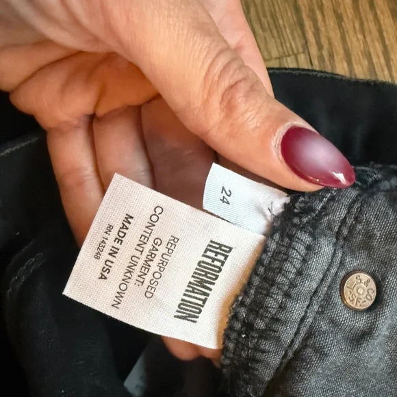 Reformation Jeans Black Size 24 - Picture 3 of 3